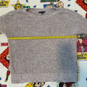 Women’s Grey American Eagle Waffle Knit Sweater Size Medium